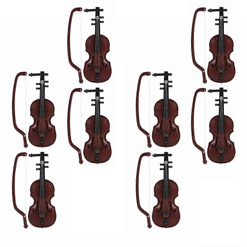8 Sets of Mini Violin Christmas Decor Model Desktop Instruments
