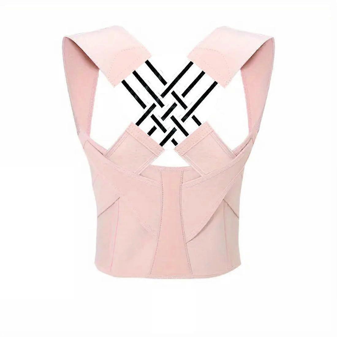 Adjustable Posture Corrector Breathable Comfortable Relieves Back Pain Pink XL