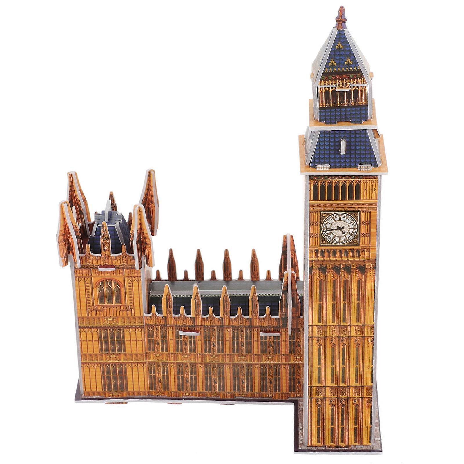 3D Building Puzzle Made of Paper Golden Color for Playing Educational Toy