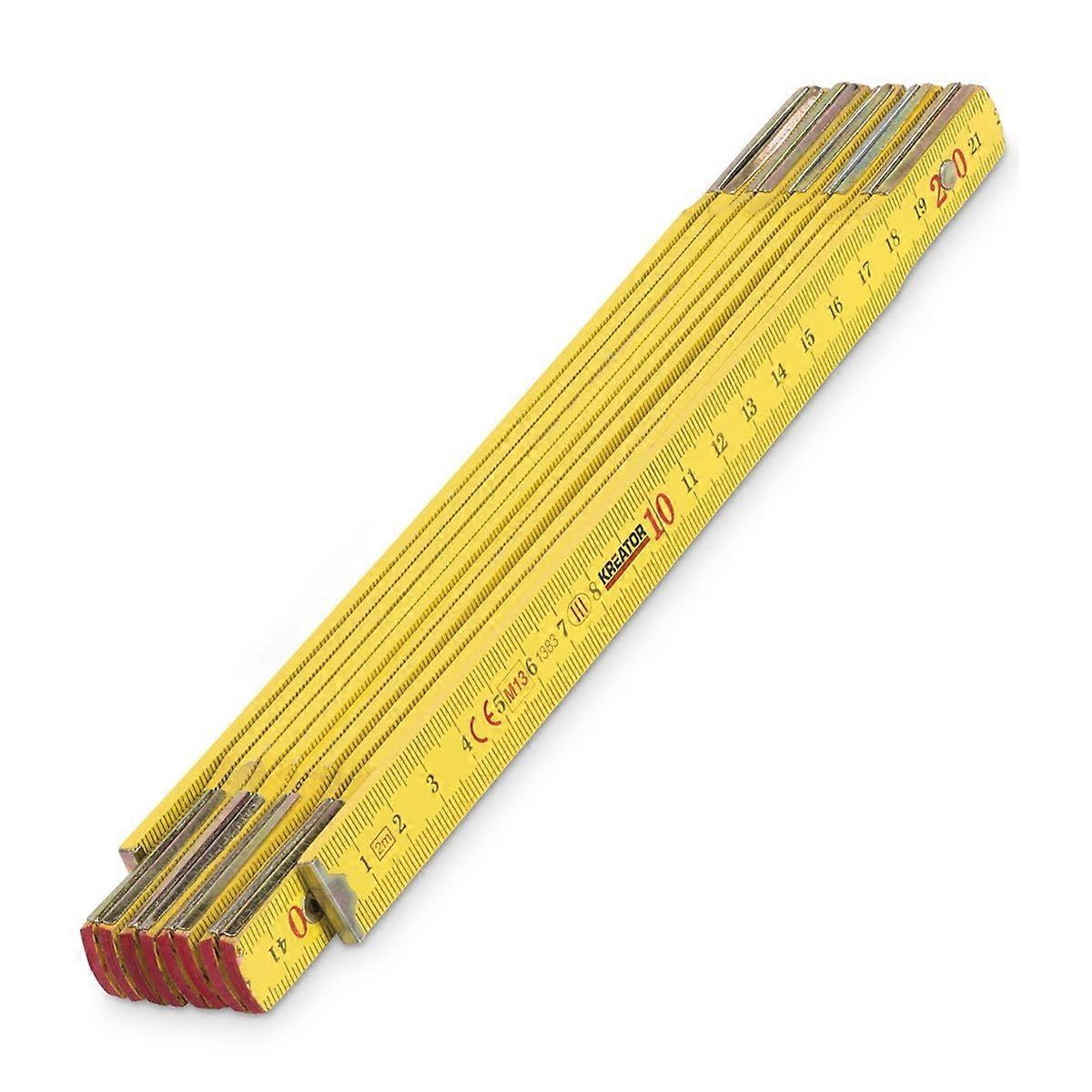 KRT701001 Wooden Folding Ruler, Basic 1 Meter Measuring Tool, Durable and Lightweight Design