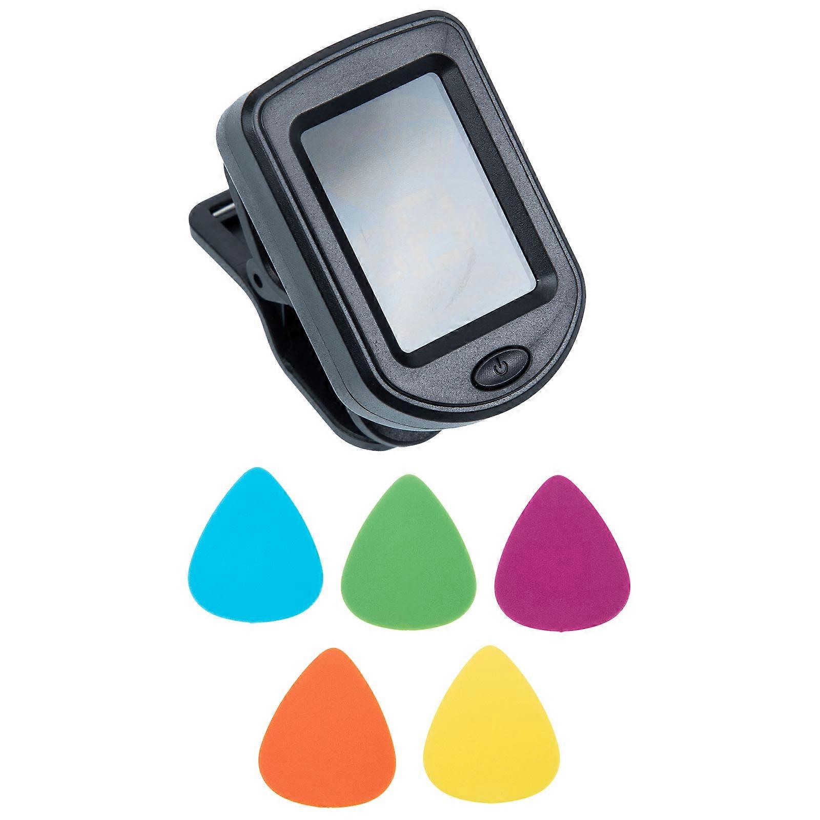 Guitar Tuner with High Sensitivity Pitch Detection, Lightweight Durable Plectrums for Guitar and Violin, Includes Practice Picks for Beginners and