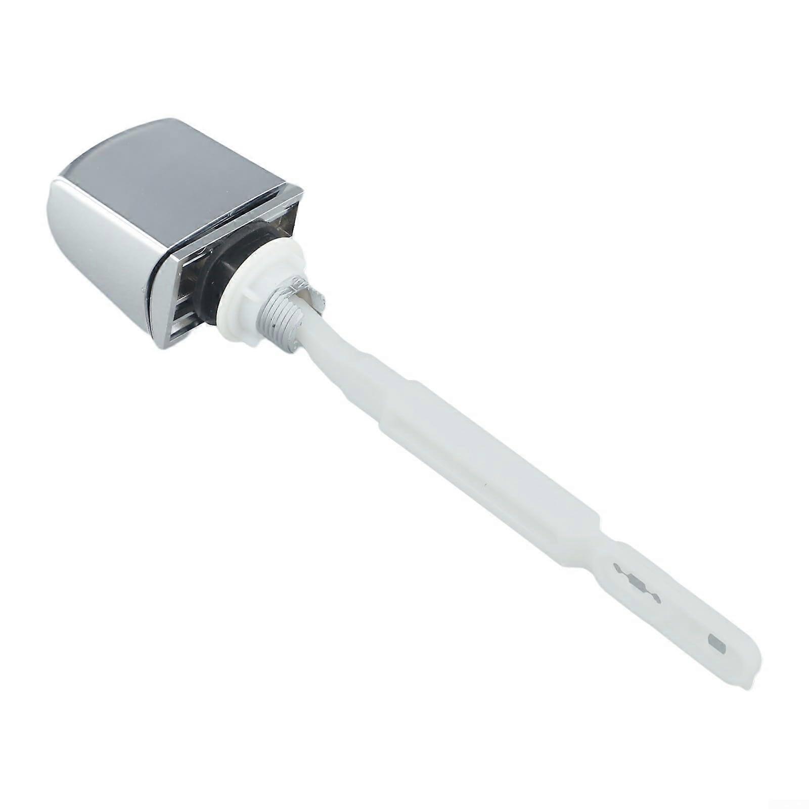 Toilet Flush Lever Replacement Switch Chrome ABS 19x4.5cm Side Tank Button Compatible with Most Bathroom Toilets