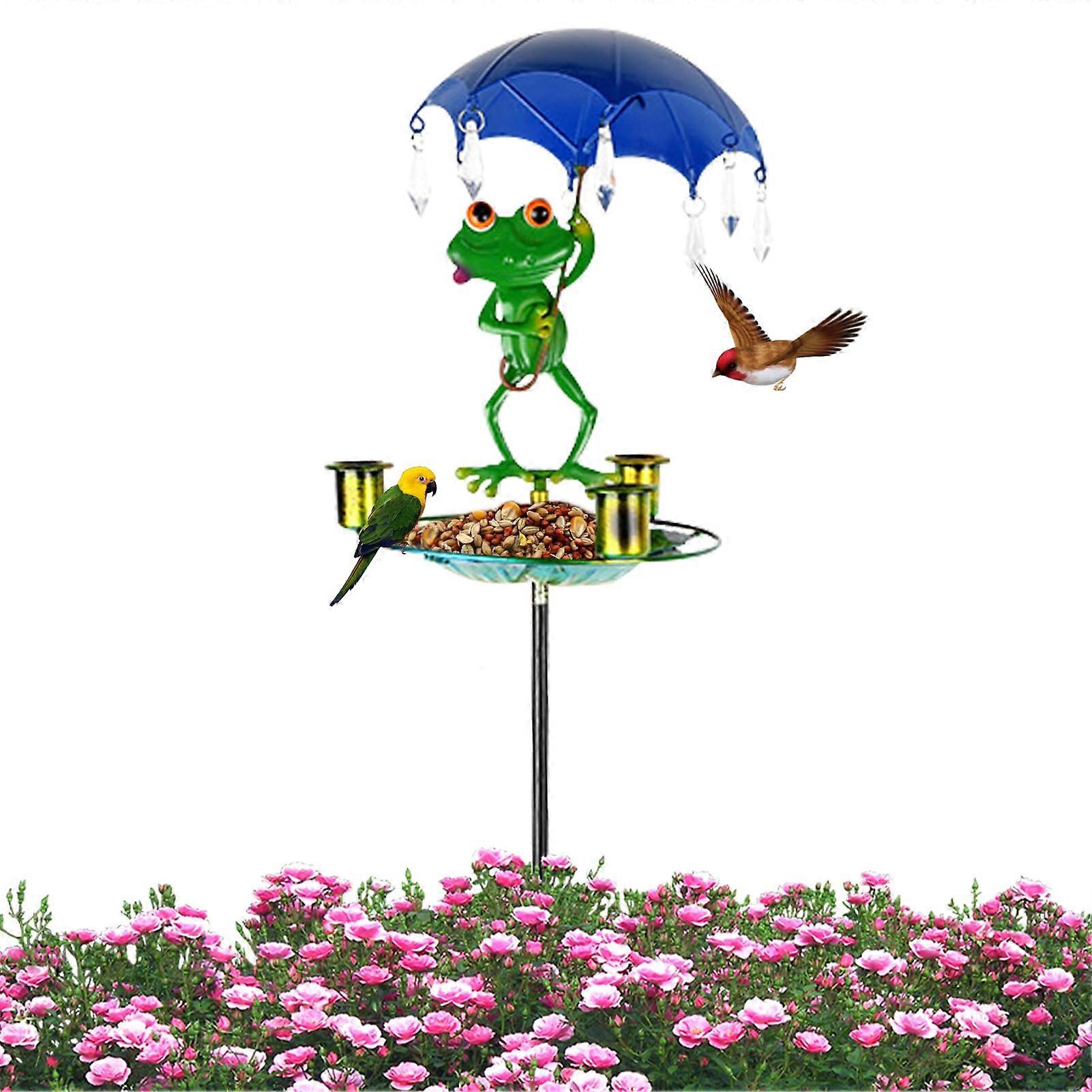 Kolibri Feeder Metal Bird Bath for Outdoors with Bowl Feeding Bowls with Separate Compartments for Budgies, Parakeets