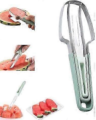 Watermelon Fork Cutter Slicer Tool, 3 In 1 Stainless Steel Watermelon Popsicle Cutter Set, Melon and Fruit Slicer Peeler Knife, Watermelon Cutters Sha