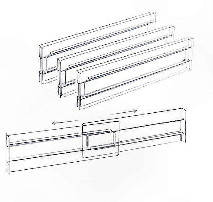 Adjustable Clear Acrylic Drawer Separators, Expandable Closet and Kitchen Storage Organizers