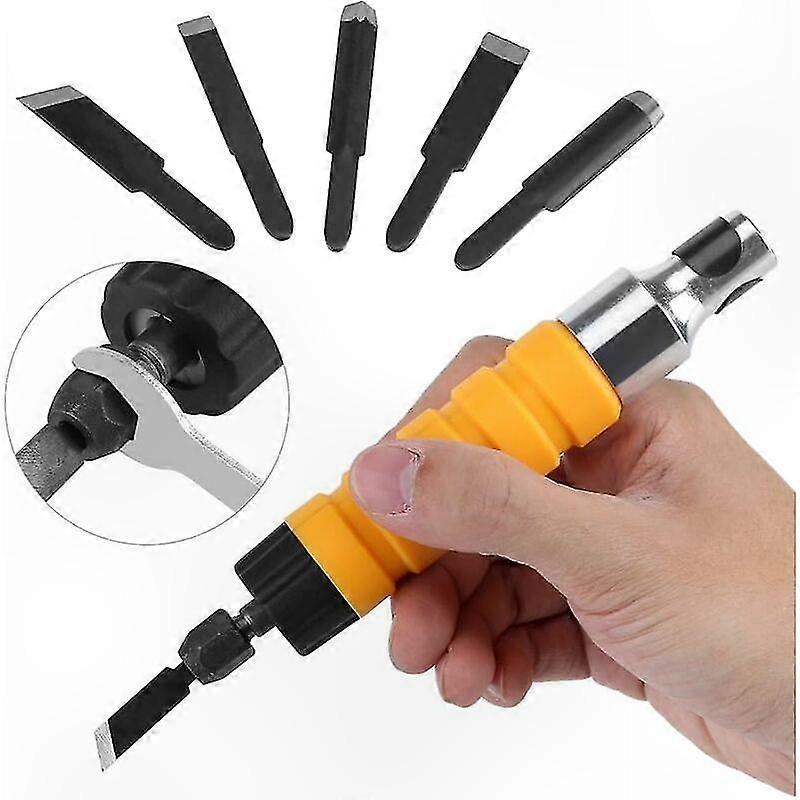Woodworking Chisels, Electric Woodworking Carving Chisel Engraving Knife Tool with 5 Blades and 1 Wrench chisel bois