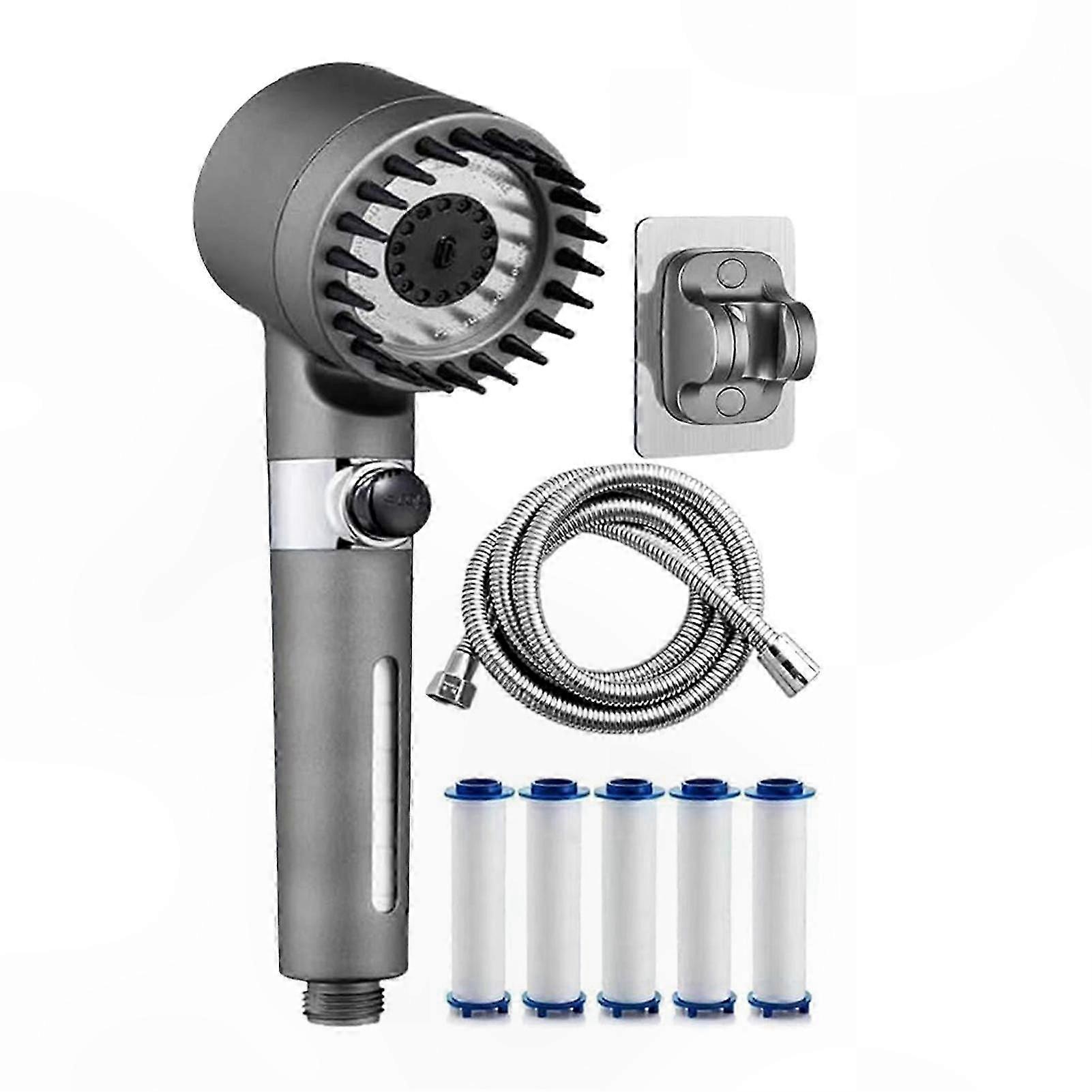 Adjustable Pressure Handheld Shower Head with Hose for Bathroom Use