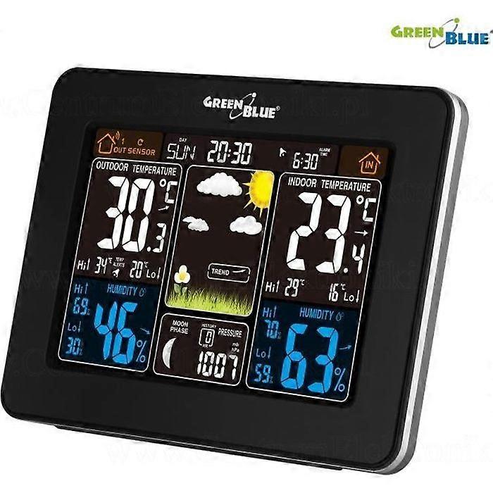 Wireless Weather Station with LCD Display Outdoor Sensor DCF Clock Moon Phase Visible