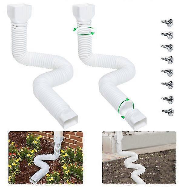 Rain Gutter Downspout Extensions Flexible/drain Downspout ExtenderWhite SZRH A-DS