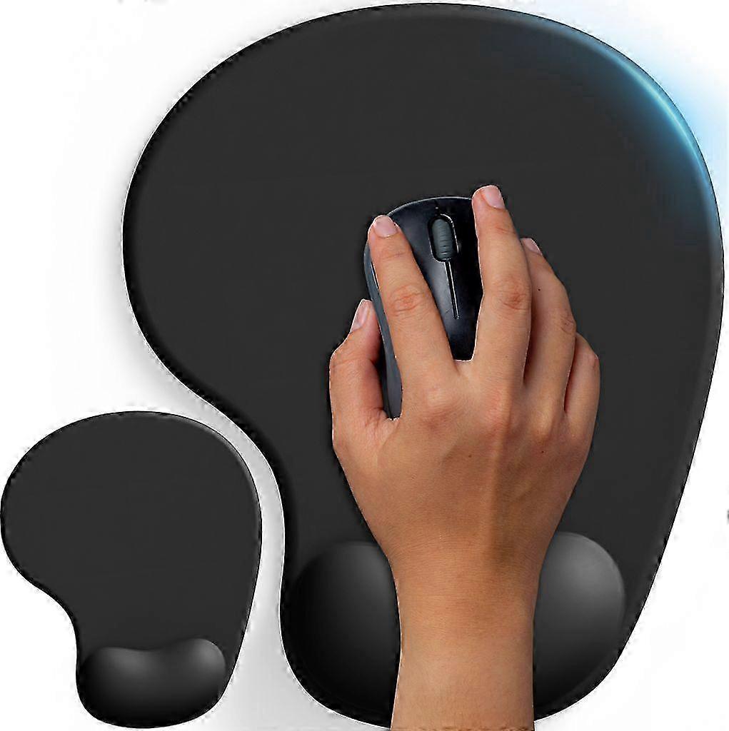 Ergonomic Mouse Pad with Gel Silicone Wrist Rest 19x23cm for Comfortable Computer Use