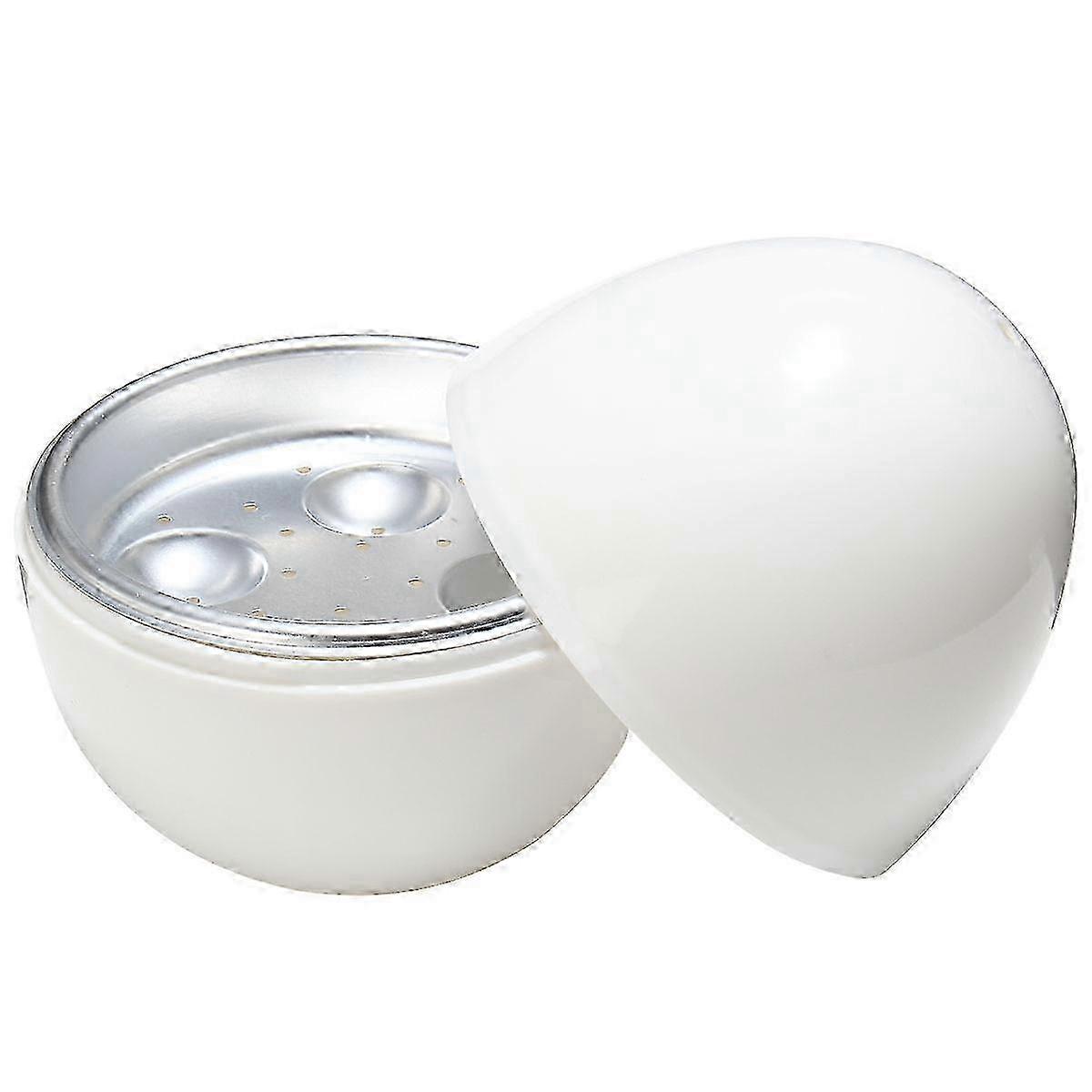 White Microwave Egg Poacher Cooker Plate for Perfectly Poached Eggs Every Time