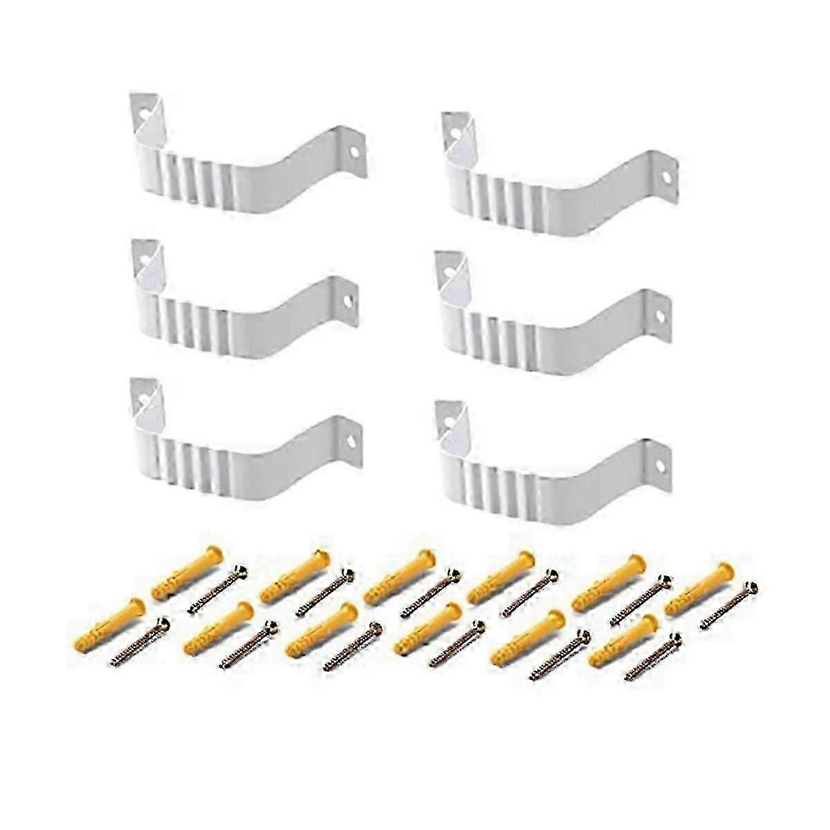 6Pcs White Downspout Adapter Gutter Strap 2"x3" Leather Strap