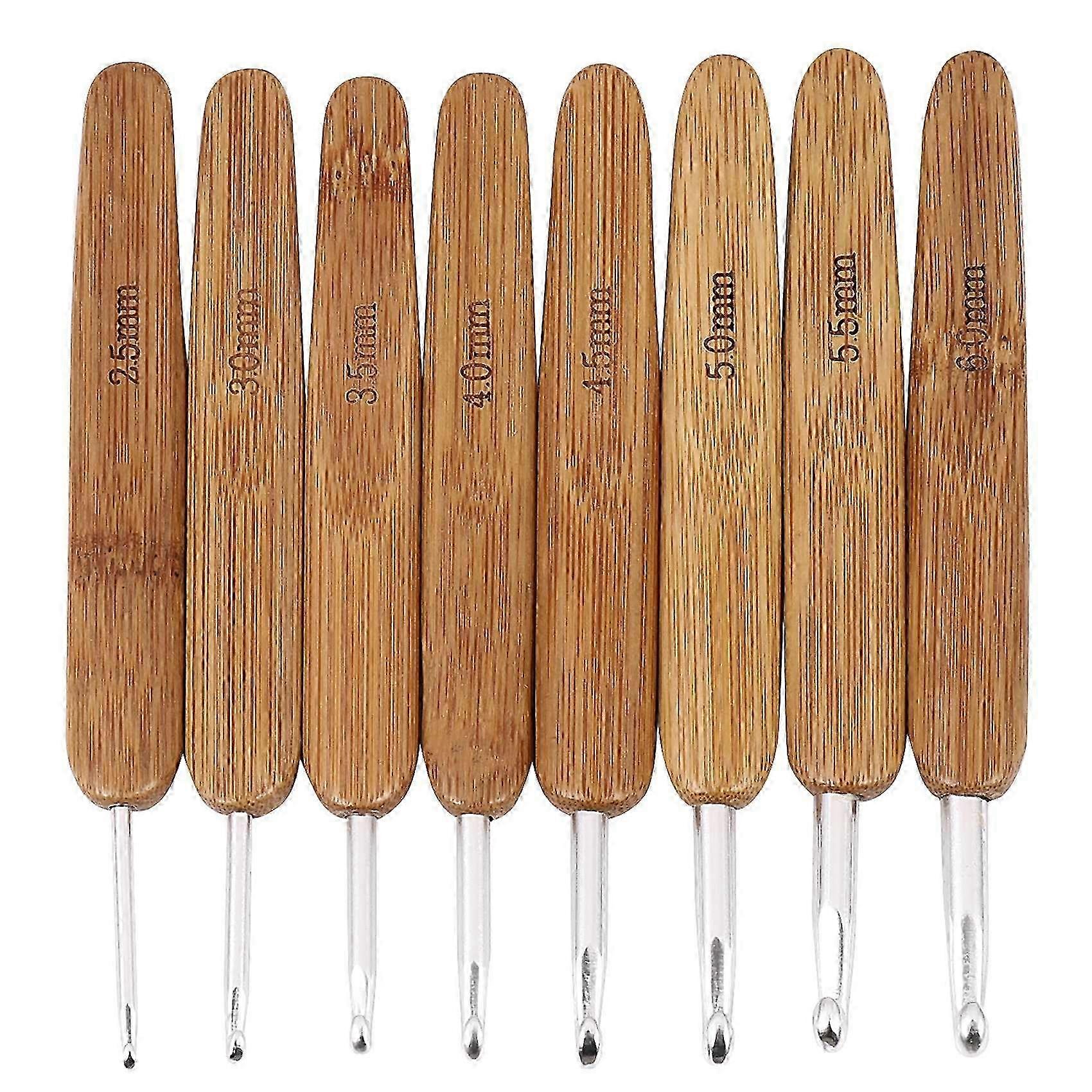 Bamboo Crochet Beginner Set Mixed Aluminum Handle Crochet Hooks Kit Bamboo Knitting Knit Needles Weave Yarn