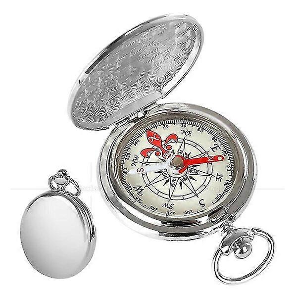 Compass, gray, pocket watch style, reversible, luminous and portable