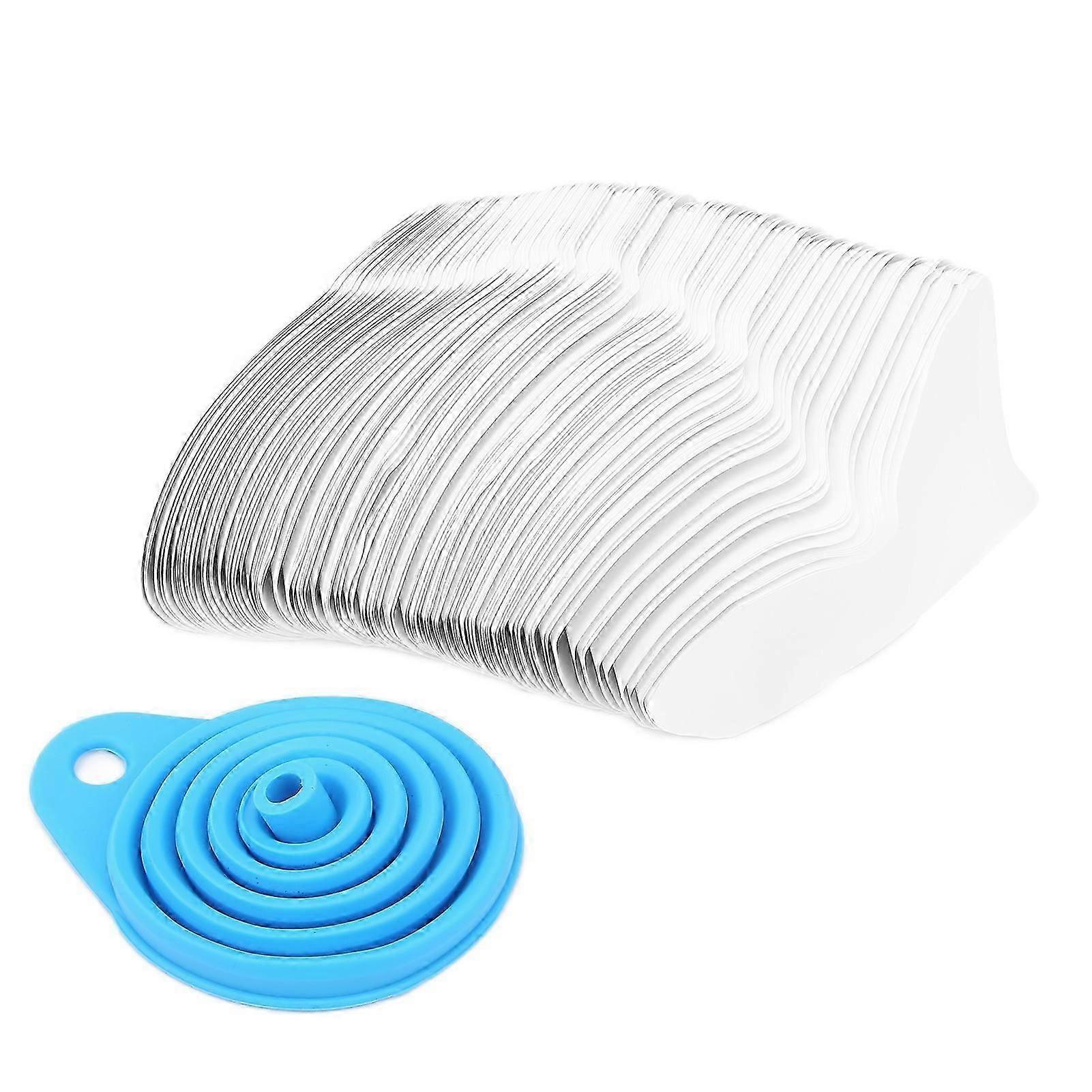 201pcs Fine Nylon Paint Strainer 100um with Silicone Foldable Funnel UltraFlow Filter Paper Mesh