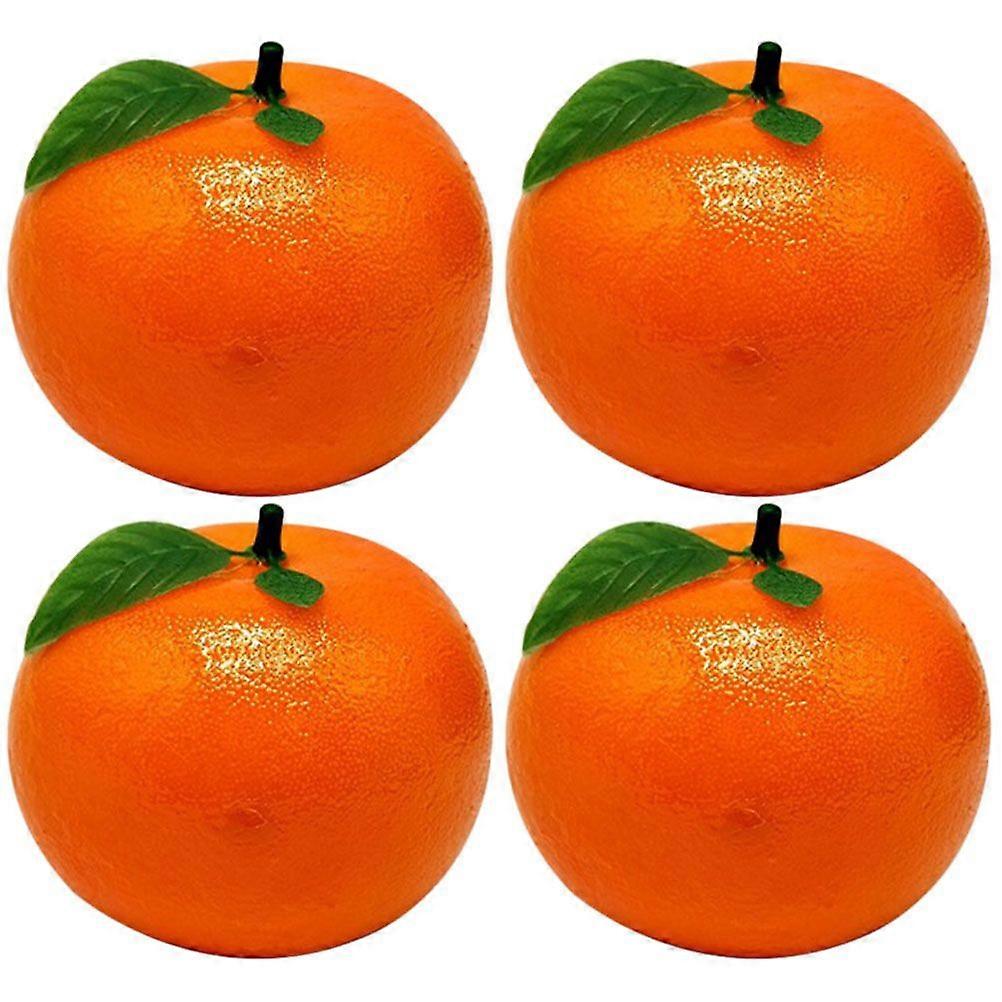 4 Pcs Simulation Tangerine Ornament Artificial Oranges Decor Photography Prop