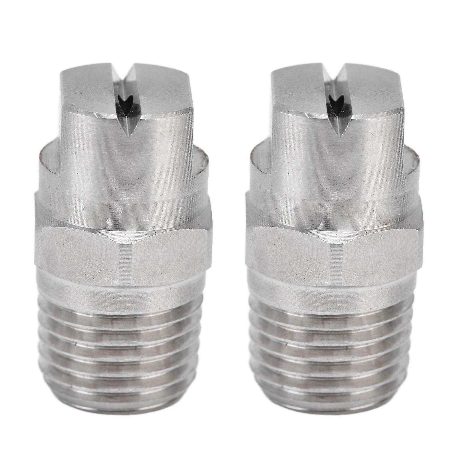 2Pcs Flat Fan Spray Tip Stainless Steel Strong Toughness Durable Adjustable Waterflow Wide Angle Atomizing Nozzle65