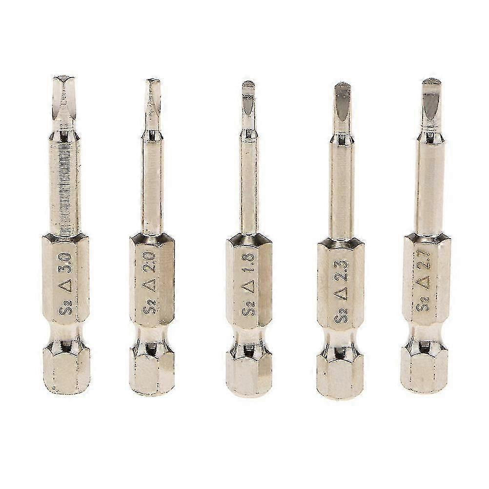 5pcs Magnetic Triangle Head Screwdriver Bits Tip Set S2 Steel 1/4" Hex