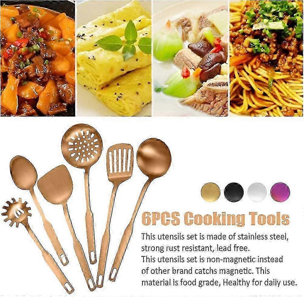 Kitchen Utensil Set 6 Piece Portable Kitchen Utensils Stainless Ste...