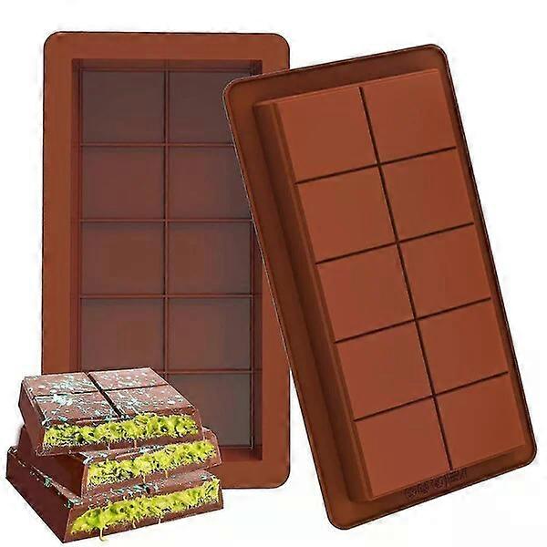 Chocolate bar molds, 2 pieces, large capacity for various fillings