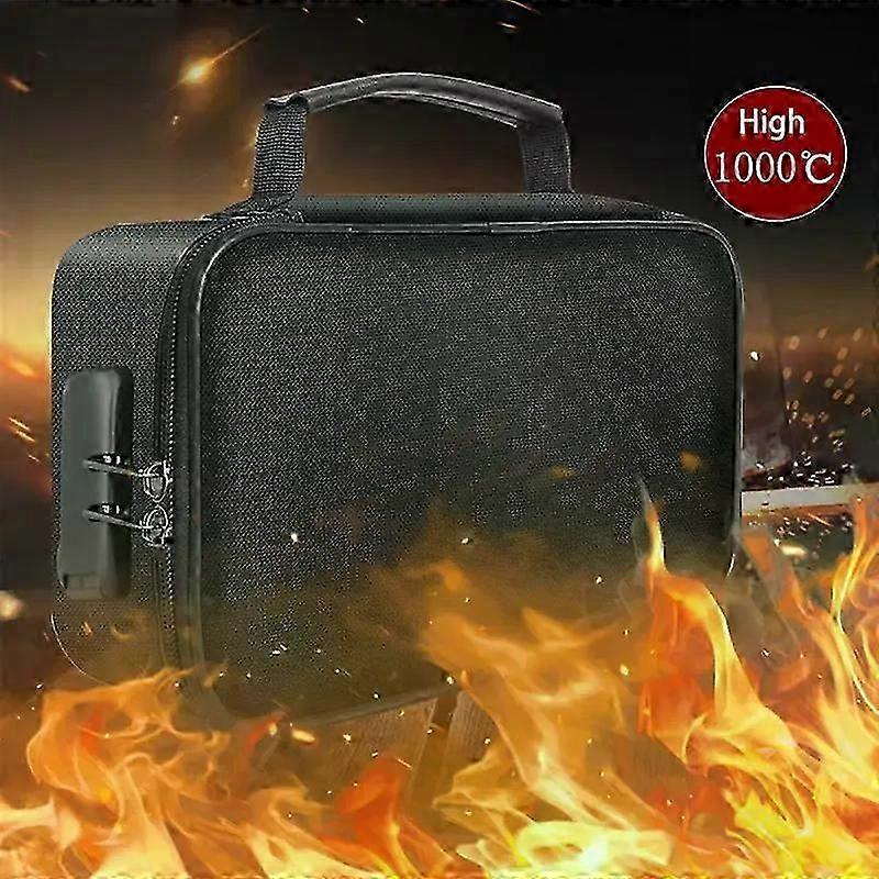 Fireproof Waterproof Document Bag with Lock for Files, Passports, Certificates Storage Safe Pouch Multi-Layer Protection Organizer