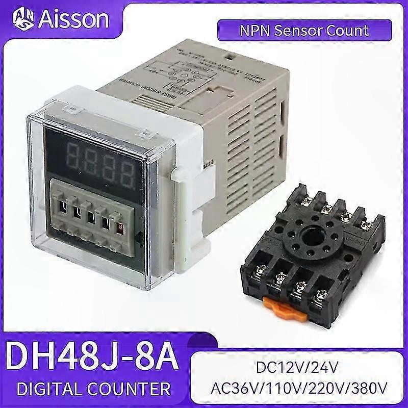 Adjustable Digital Counter Relay with Sensor Count Function, 8PIN 11PIN Base, DC12V 24V AC220V Voltage Support