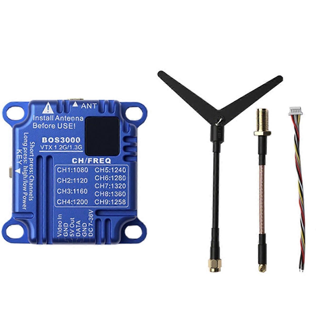1.2Ghz 1.3Ghz 3W VTX 3000mW 9 Channel FPV Video Audio Transmitter PAL/NTSC for FPV Long Rang RC Drone