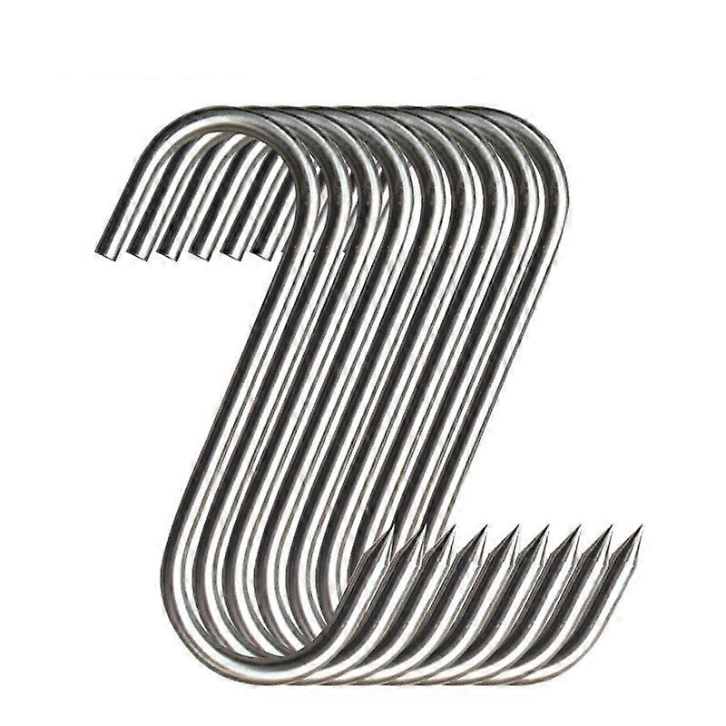 20pcs Stainless Steel Hooks With Sharp Tip For Butcher Shop Suitable Kitchen Hot And Cold Smoking Practical Hook
