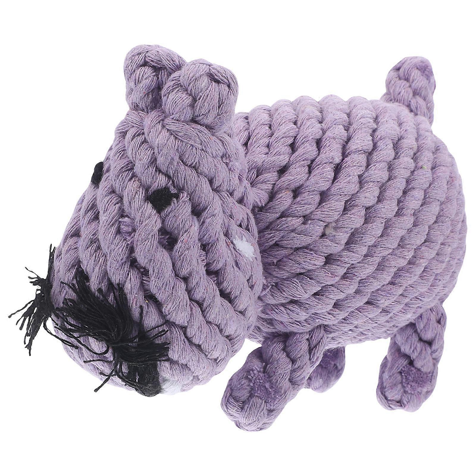 Cartoon Dog Chewing Toy Pet Teething Rope Hippo Shaped Molar Toy for Medium-sized Dogs Training Playing 1Set