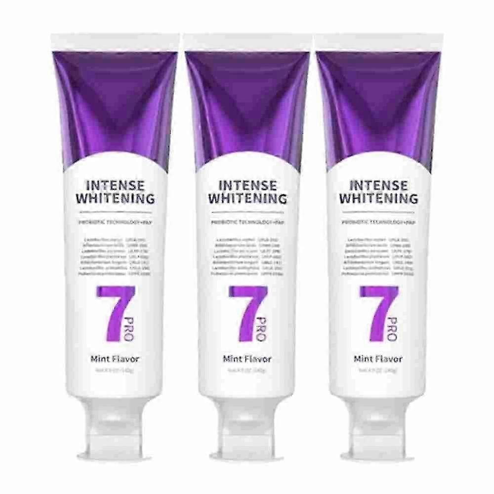 3x 7-Pro Intensive Toothpaste, 7PRO Intense Whitening Toothpaste with 7 Probiotics