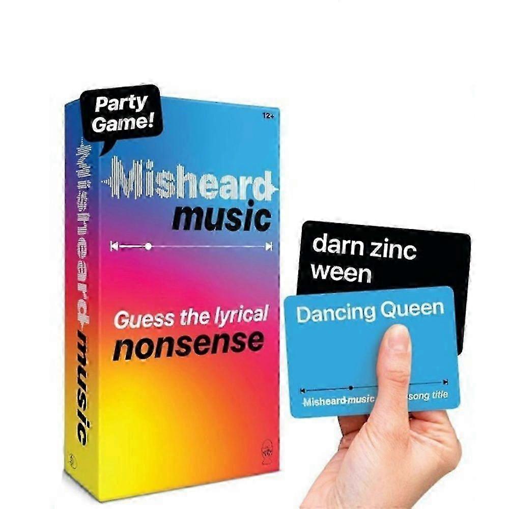 Misheard Music Party Game - Guess The Song or Artist with Lyrical Nonsense Cards, Fast-Paced Card Game for Karaoke & Family Fun