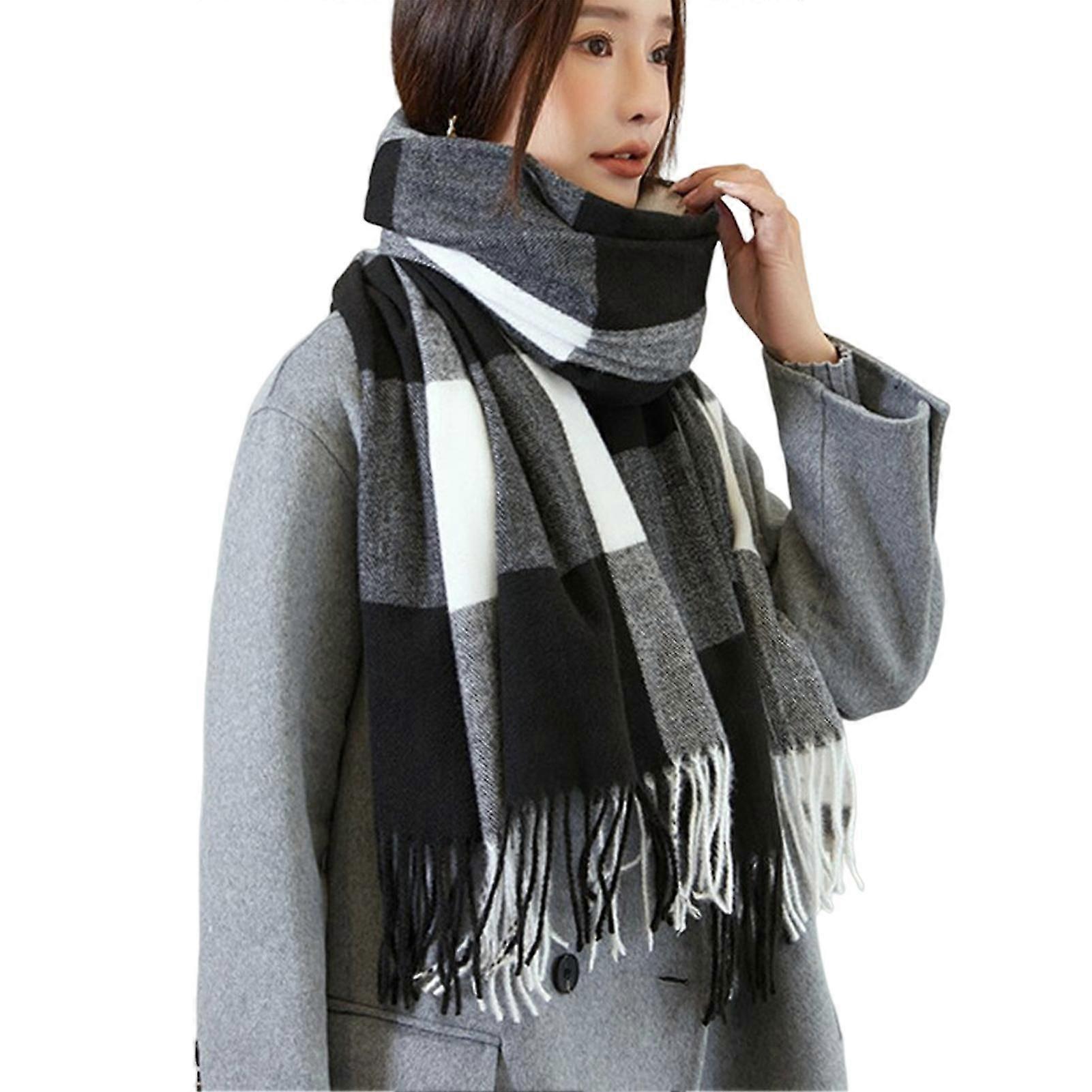 Long Style Tassel Shawl Scarf Soft Comfortable to Wear Breathable Warming for Winter Autumn Outdoor