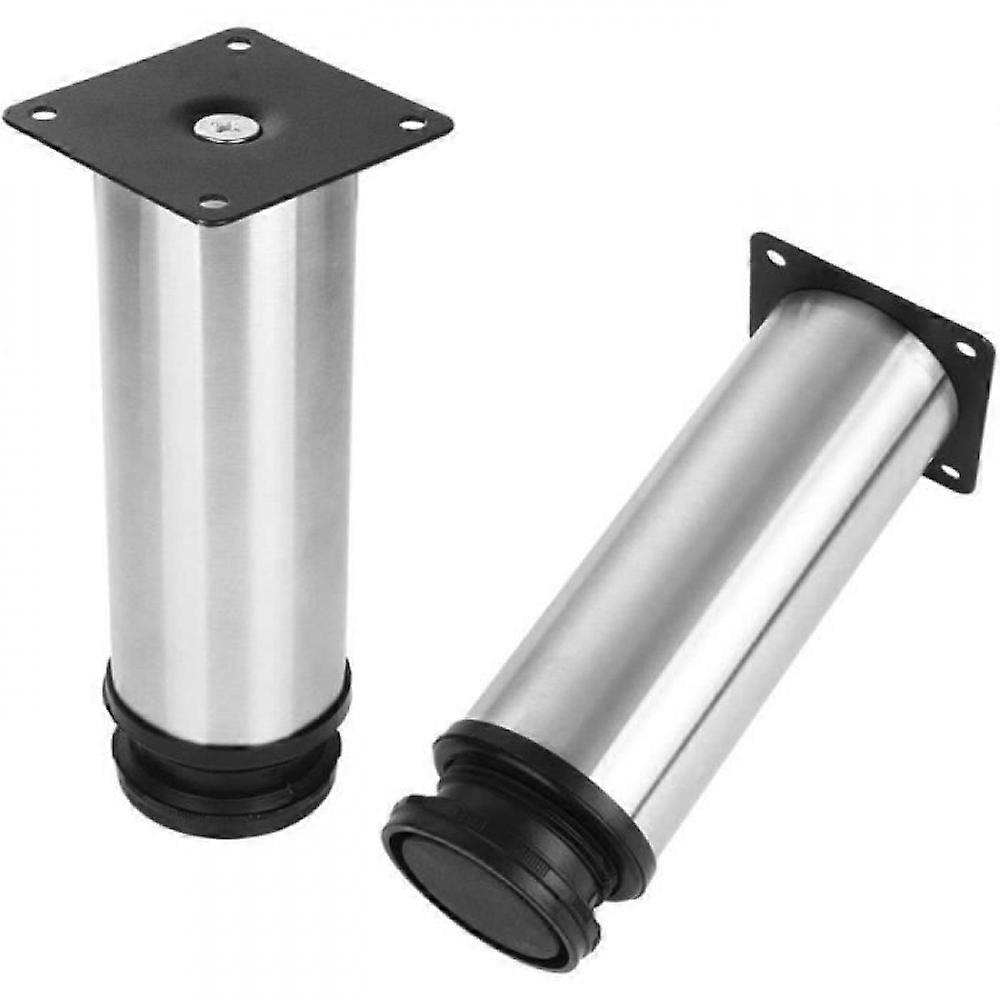 Stainless steel furniture feet, set of 8, Ø50 mm, height 150 mm, height-adjustable