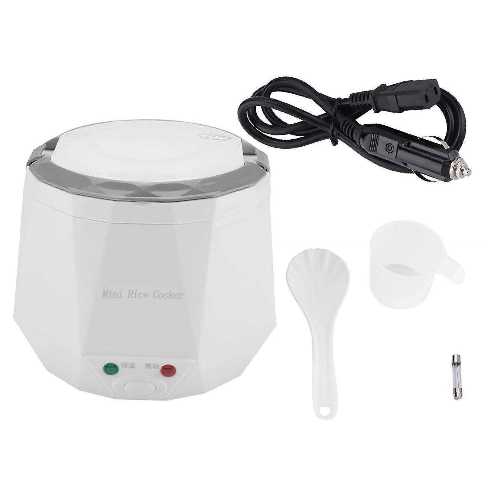 24V 140W 1.6 L Electric Portable Multifunctional Rice Cooker Food Steamer for Truck (White)