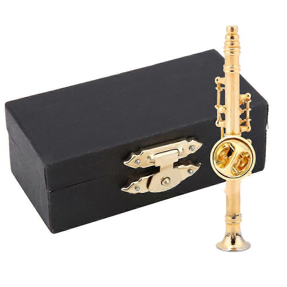 Gold Plating Clarinet Brooch Musical Instrument Brooch Pin with Gift Box