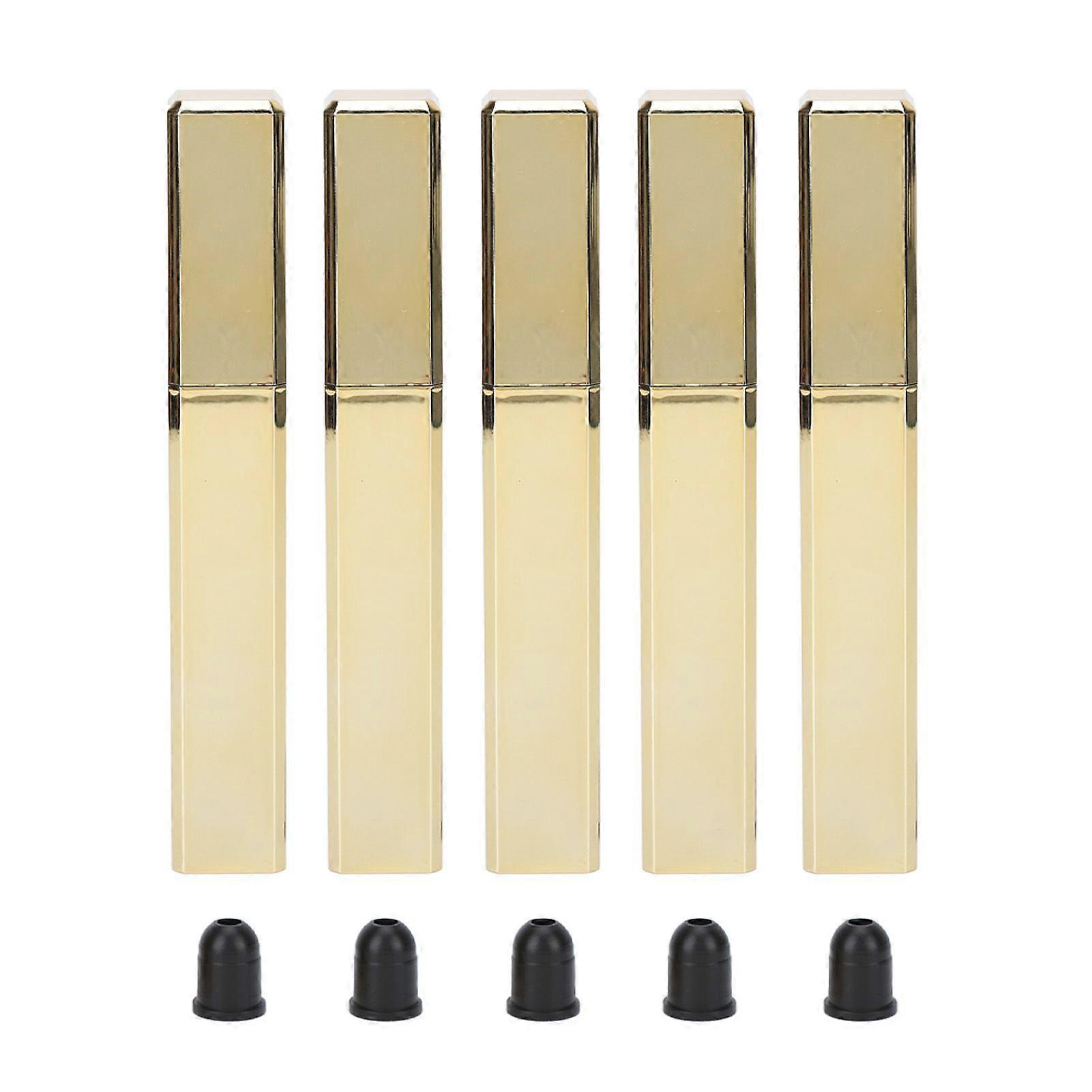 5Pcs Empty Mascara Tube Square Eyelash Cream Bottle Gold Container 10g Set Kit for DIY