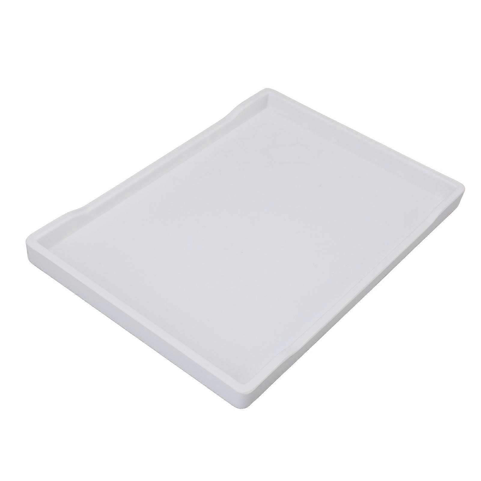 Modern Minimalist White Plastic Rectangular Tray 28x19.5cm