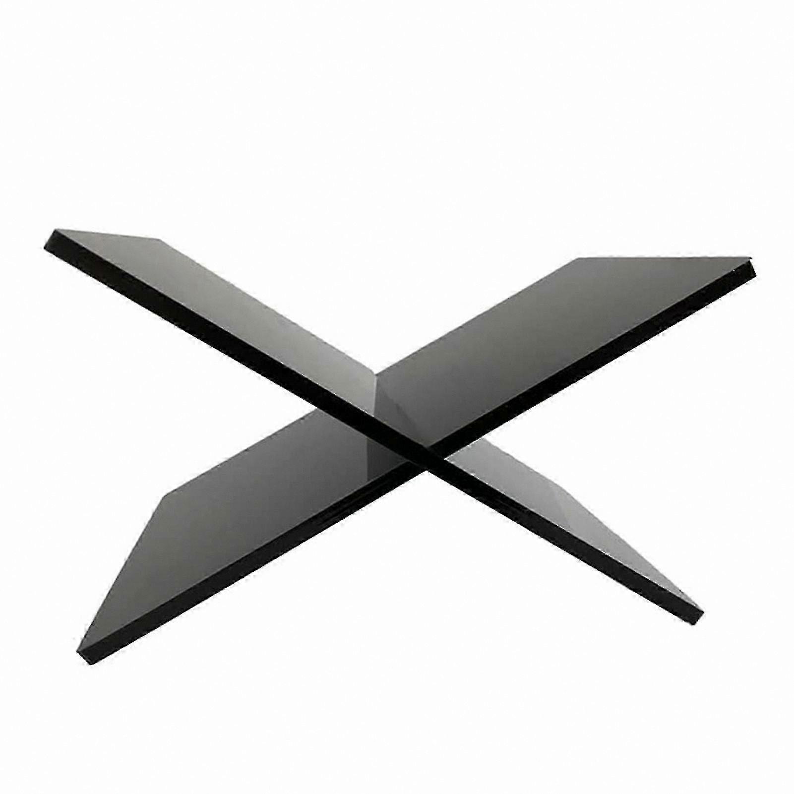 X-Shaped Bookshelf with Smooth Surface, Durable Acrylic, Multipurpose Design for Home and Office Use, Black Finish hwy