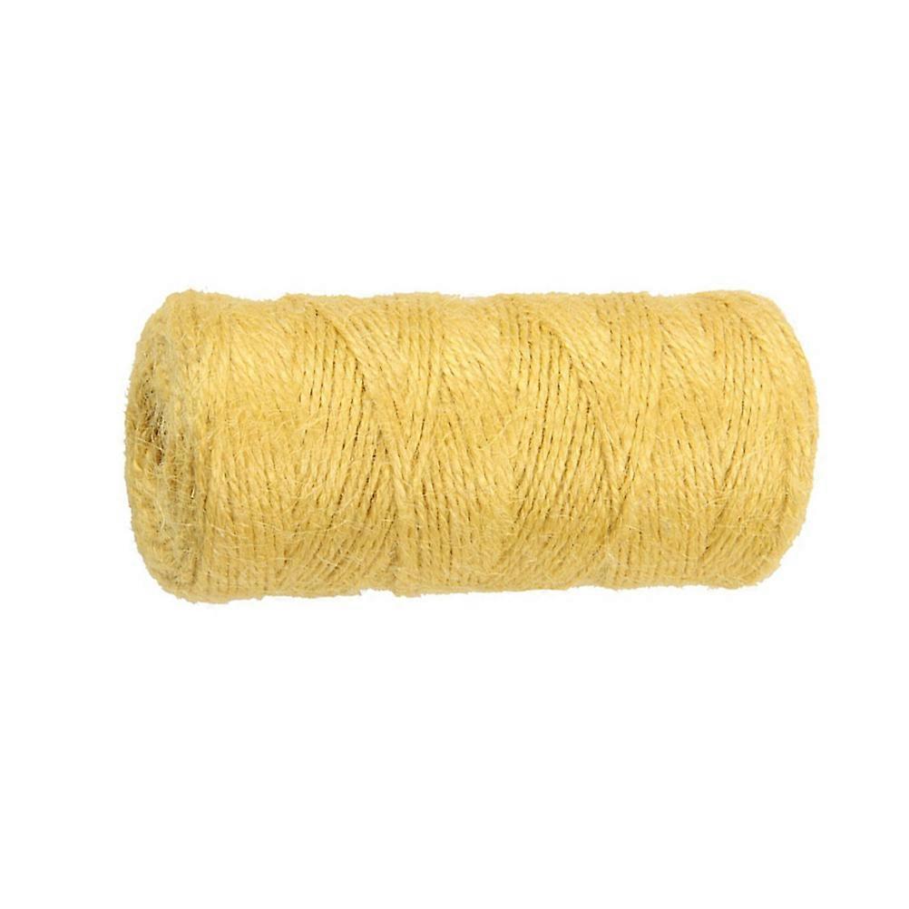 Round Cylinder Hemp Rope for Decorating 100m Yellow Craft Rope