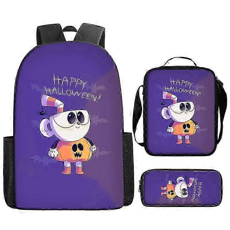 Mochila Cuphead Mochila Escolar Estudiante Cuphead Mochila de dibujos animados Bolsa de almuerzo Bolsa de hombro Bolsa de lápices 16