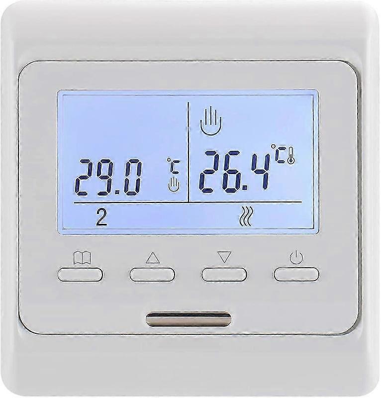 7Tageprogrammer barer Raumthermostat, Digitalanzeige AC230V Max3A, funktioniert fubodenheizung WG806 Wei