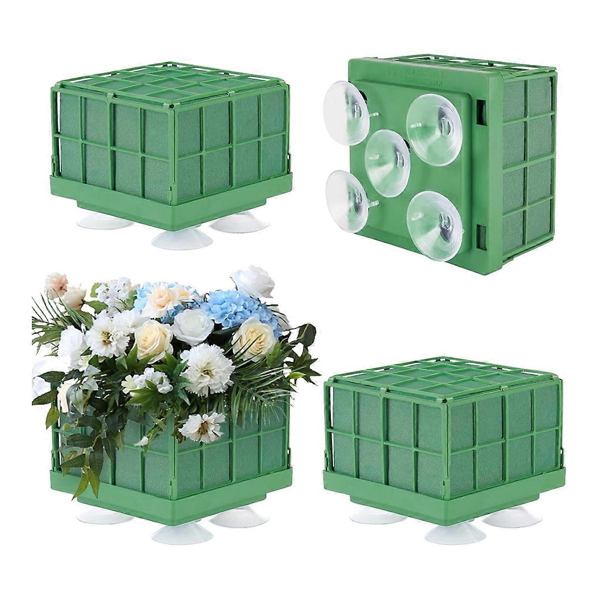 Floral Foam Cage with Flower Foam Block, for Flower Arrangements 4Pcs