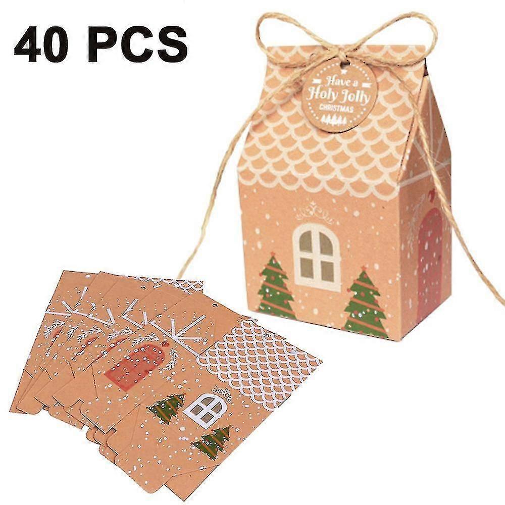 40 Pack Premium Christmas Gift Bag Reusable Craft Paper Boxes