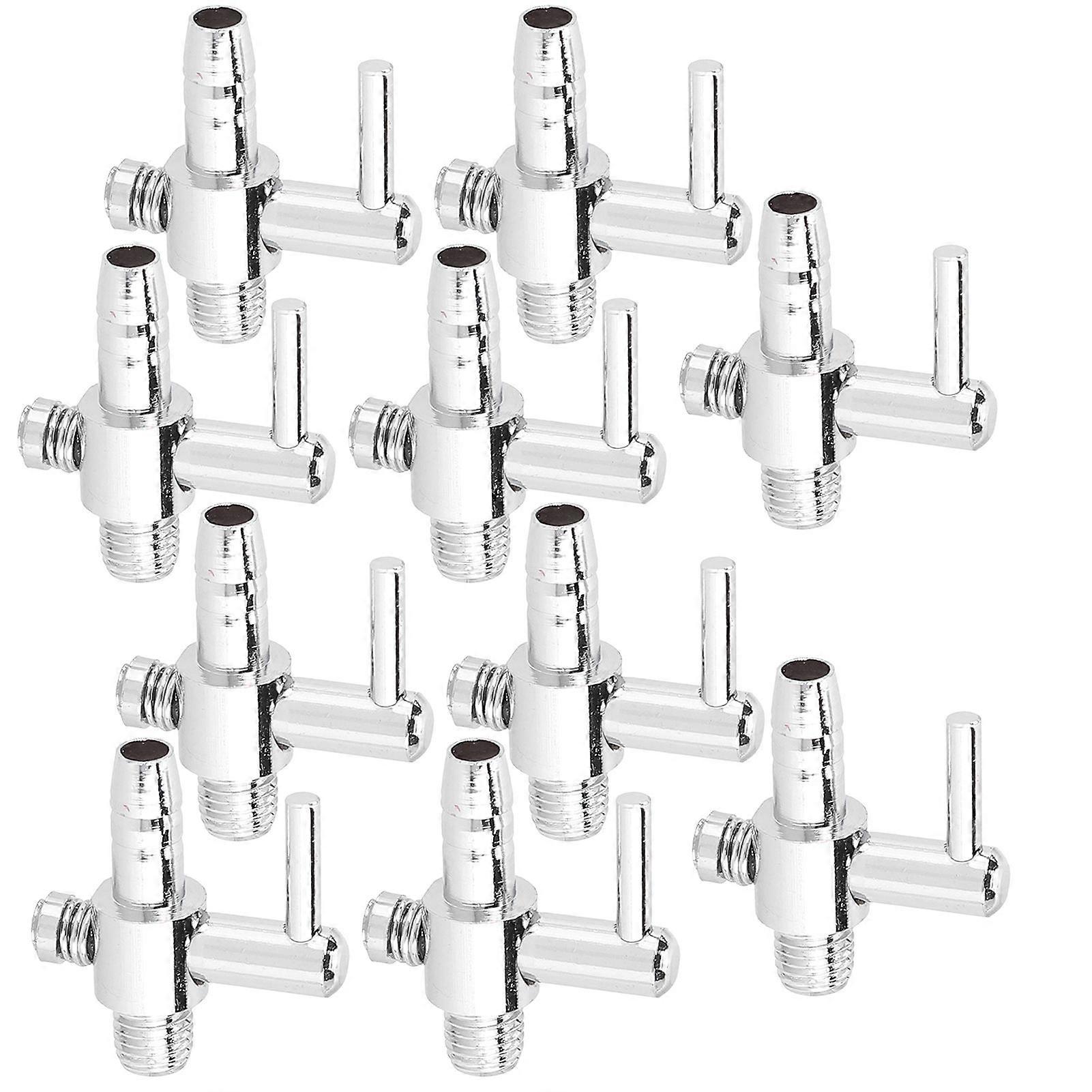 10PCS Stainless Steel Aquarium Oxygen Pump Air Volume Flow Adjustment Valve Check Single Open with Thread Fish Tank Accessory