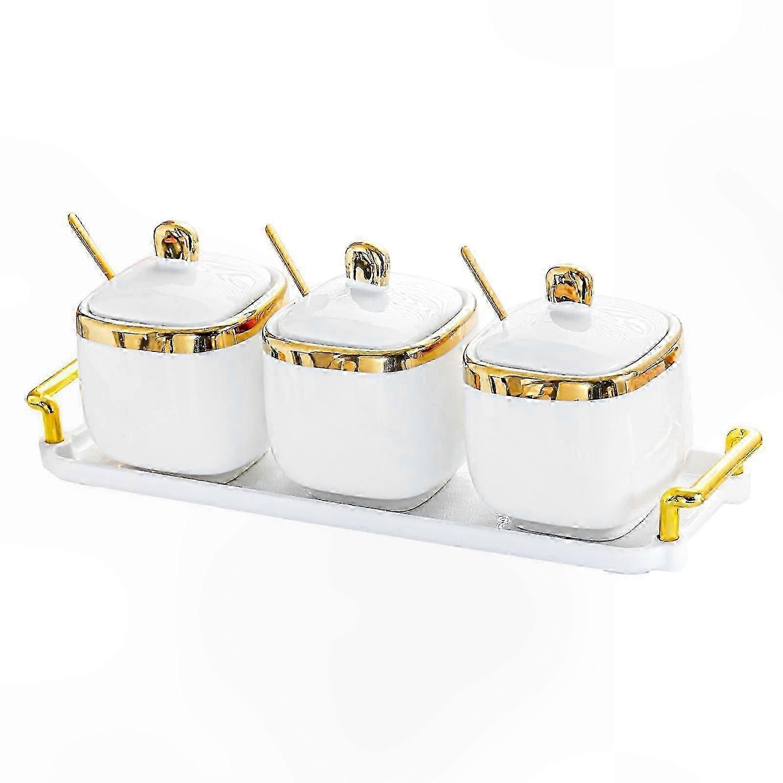 Airtight Porcelain Jar for Kitchen Storage, Ideal for Salt, Sugar, and Spice Organization, Durable Pantry Container with Secure Lid