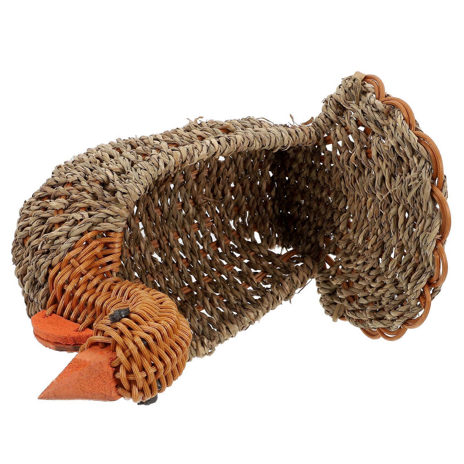 Fruit Basket Woven Turkey Shape for Serving 2Pcs Bread Display