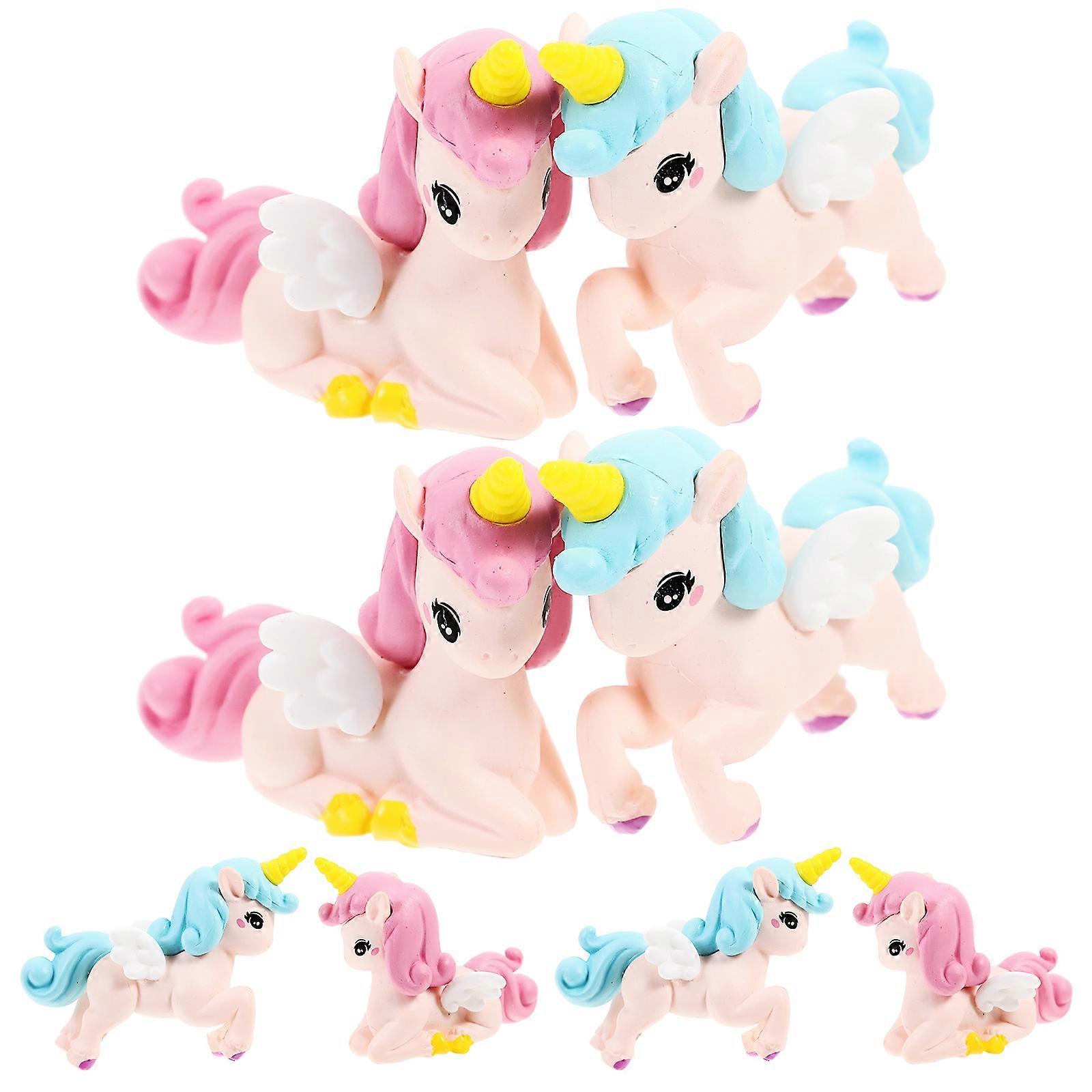 Miniature Unicorn Figurine Resin Ornament for Decoration 40Pcs