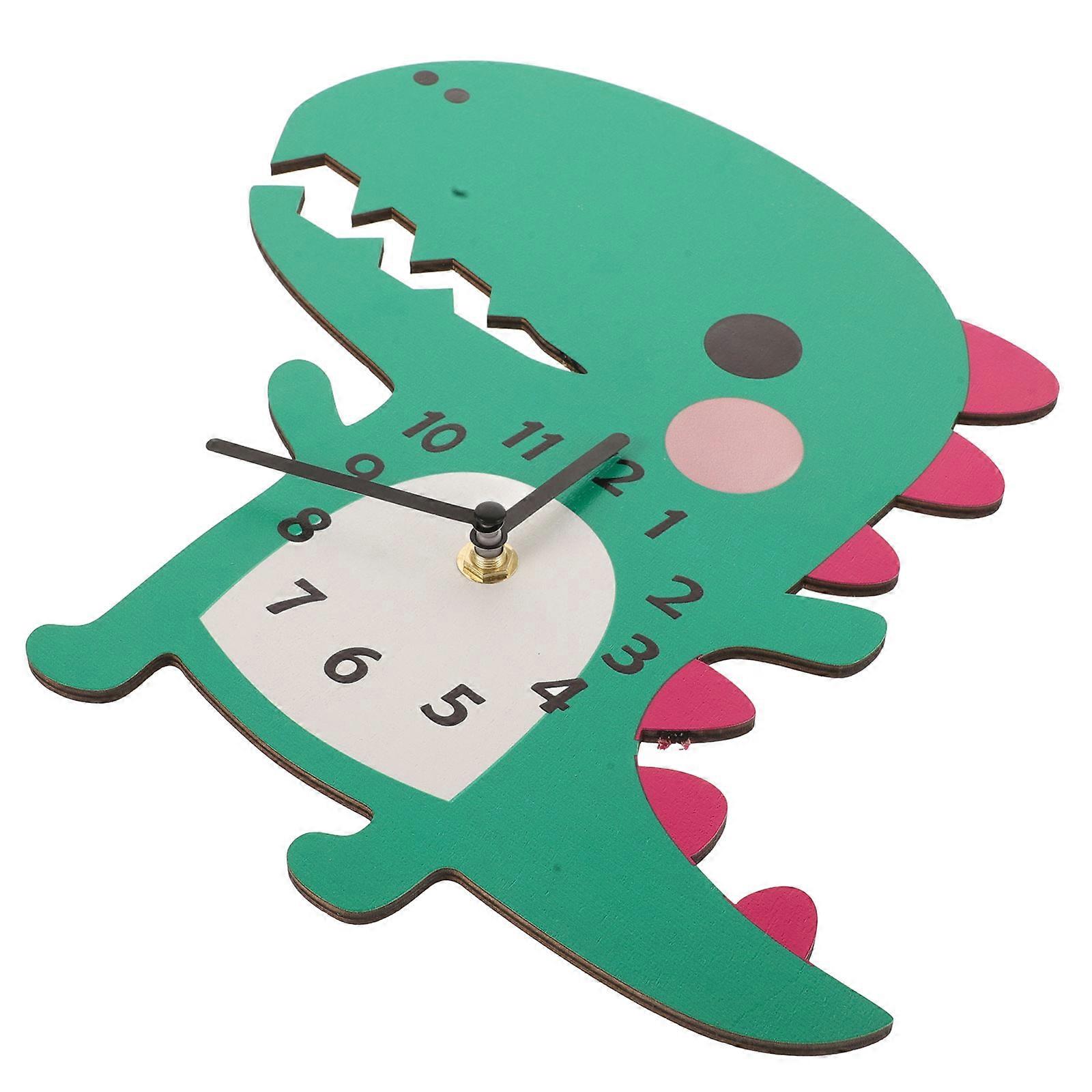 Silent Dinosaur Wall Clock Bedroom Clock 3Pcs Battery Operated Set
