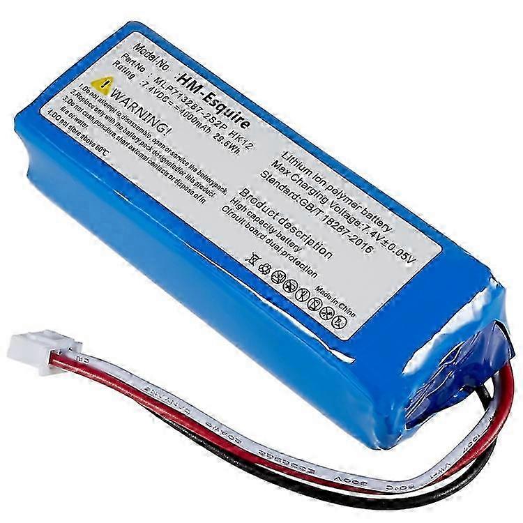 Compatible For Harman Kardon Esquire 7.4V 4000mAh Lithiumion Polymer Speaker Battery Replacement Part (Encode: MLP7132872S2P HK1