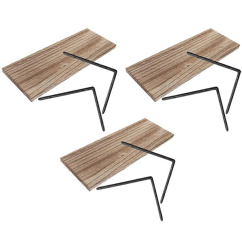 6 Sets Wall Mounted Wood Shelf Floating Storage Solution Perfect For Home Storage Brown Rectangular Design Suitable For Kitchen Bathroom